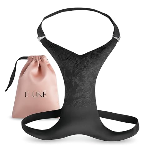 L'UNē Anti-Wrinkle Neckline Bra | Satin and Lace Sleep Bra | Anti-Aging Lingerie | Anti-Wrinkle Chest Wet | One Size