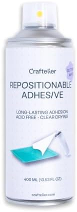 Craftelier - Adhesivo en Spray Reposicionable con Acabado Transparente Especial para Mantas de Corte | Ideal para Alargar la Vida de tu Manta de Corte, 400 ml (el empaque puede diferir)