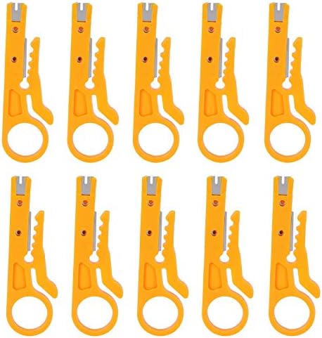 10 piezas pelacables, mini alicates pelacables para cables de 5-6,2 mm Alicates pelacables multiusos para electricista amarillo