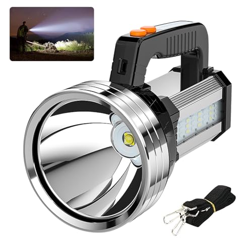 Masmejor Linterna LED Recargable, Linternas LED Alta Potencia 10000mAh, 2000LM, 800m Alcance, 6 Modos de Luz, IPX4 Impermeable, Super Portátil para Camping, Ciclismo, Montañismo