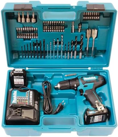 Makita HP333DSAX1 Taladro atornillador inalámbrico 12 V máx. / 2,0 Ah, 2 baterías y cargador en maletín de transporte