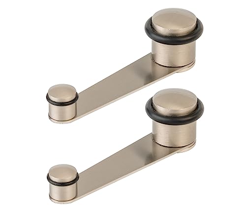 AZERODESIGN-Topes para Puertas Suelo- Sujeta Puertas-Tope Puertas Suelo-Retenedor puerta Giratorio-Para Puertas 50mm- Incluye Tornillos (NIQUEL SAT PACK 2 UNID.)