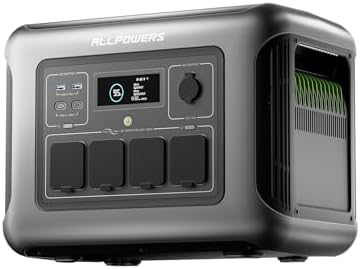 ALLPOWERS R1500 LITE generador solar portatil 1600W(pico 3200W)/1056Wh Batería LiFePo4,MPPT 650W Max,SAI<15ms,para Hogar Emergencias Exteriores