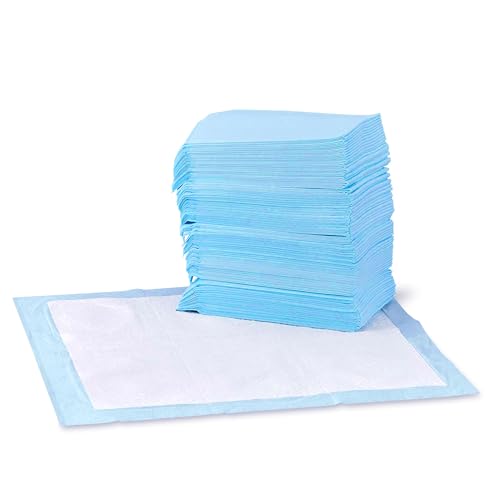 Amazon Basics Almohadillas de adiestramiento de Perros y Cachorros, diseño de 5 Capas a Prueba de Fugas con Superficie de Secado rápido, Regular, 56 x 56 cm, 150 Unidades, Azul