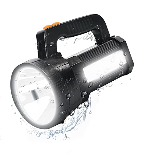 ERAY Linternas LED Alta Potencia, Linterna LED Recargable 9600mAh 3 en 1 Súper Brillante 11000LM, Impermeable IPX4, Linterna Portátil Gran Alcance con Correa para Camping, Ciclismo, Pesca