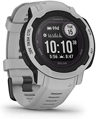Garmin Instinct 2 Solar, Reloj Inteligente con GPS Resistente al Agua, Carga Solar, Funciones Deportivas, Pulsioximetría, Puntuación de Sueño y Notificaciones del Smartphone, Gris (Reacondicionado)