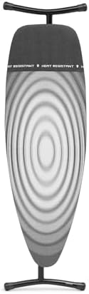 Brabantia - Mesa de Planchar D - para Plancha y Generador de Vapor - Universal Ajustable - No se Desliza y No Araña - área de Apoyo Resistente - Plegable - Titan Oval - 135x45 cm