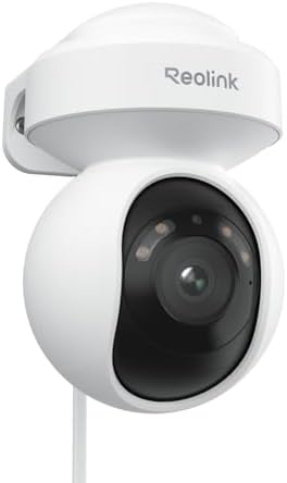 Reolink Cámara de Seguridad 4K PoE IP Exterior con visión Nocturna a Color, Pan 355° e Inc 50°, Autoseguimiento, Detección Inteligente, Audio bidireccional, Grabación 24/7, E1 Outdoor SE PoE