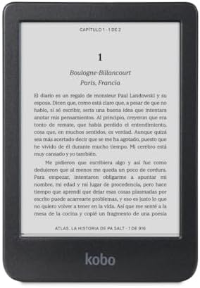 Kobo Clara BW | eReader | Pantalla táctil antirreflejos de 6” con ComfortLight Pro | Opción de Modo Oscuro | Audiolibros | Resistente al Agua | 16 GB de Almacenamiento | Negro