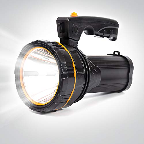 MAYTHANK Linterna LED Recargable,Linternas led alta potencia, Linterna Super Potente 10000 Lumen Largo Alcance 800M,Linterna pilas 10000MAH,Correa Incluido,Para Casa,Camping