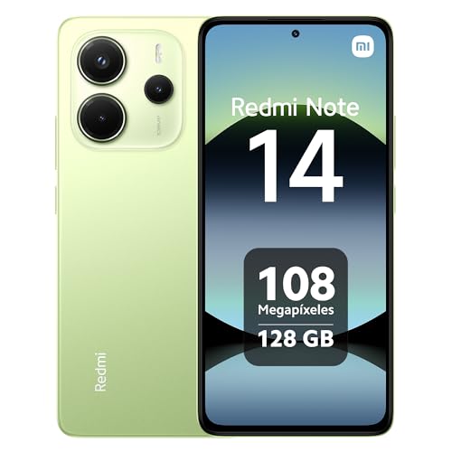 Xiaomi Redmi Note 14 - Smartphone de 8+128GB, Pantalla de 6.67" AMOLED FHD+ 120Hz, MediaTek Helio G99-Ultra, cámara de 108MP, TurboCharge 33W, 5500 mAh, Cargador no Incluido, Verde (Versión ES)