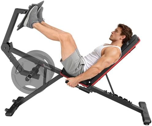 PASYOU Máquina De Extensión De Piernas con 7 Respaldos Ajustables, Prensa De Piernas para Gimnasio En Casa, Capacidad De Peso De hasta 500 KG, Banco De Pesas con Flexiones De Piernas