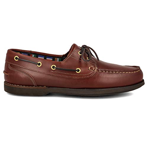 PAYMA - Náutico Mocasín Deportivo Casual en Piel para Hombre. Tallas Grandes 46 47 48. Piel Engrasada. Piso de Goma. Colores: Marrón, Azul Marino y Negro. con o sin Cordones