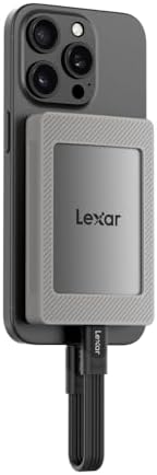 Lexar ES4 SSD Portátil con Juego Magnético de 2 TB, SSD Externo USB 3.2 Gen 2, hasta 1050 MB/s de Lectura, Compatible con iPhone 15/16, PC, Mac, Portátiles Tipo C, Tabletas, PS5, PS4