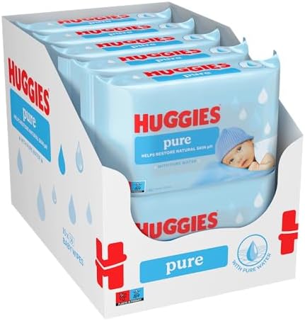 Huggies Pure Toallitas para Bebé, 99% Agua Pura, 18 Packs de 56, Total 1008 Toallitas, packaging may vary
