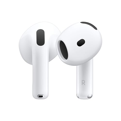 Apple AirPods 4 Active Noise Cancelling, Wireless Headphones, Bluetooth, Adaptive Audio, Ambient Sound Mode, Custom Spatial Audio, USB-C Charging Case and Wireless Charging