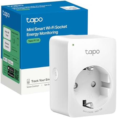 Tapo P110 – Mini Enchufe Inteligente Wi-Fi (con monitoreo de energía), programación Encendido/Apagado, Ahorro de energía, Compatible con Alexa y Google Home