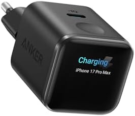 Anker Nano Cargador USB C 45W Inteligente, Cargador iPhone Carga rápida con reconocimiento Inteligente, Compatible con iPhone 17/16/15, iPad Pro, iPad Air (sin Cable, 1 Puerto USB-C, No Plegable)