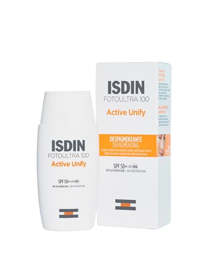 ISDIN Fotoultra 100 Active Unify SPF 50+ Crema Fluida con Triple Acción Despigmentante que Unifica el Tono y Ayuda a Evitar la aparición de Nuevas Manchas, 50 ml