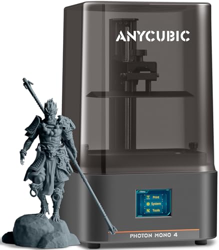 ANYCUBIC Photon Mono 4 Resin 3D Printer, 7'' 10K Mono LCD Screen Resin Printer with Upgraded LighTurbo Matrix, Large Printing Size 6.04''x3.42''x6.49''