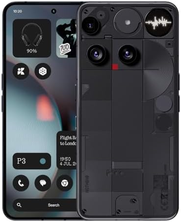 Nothing Phone (3) – Handy mit 50 MP Triple-Kamera, 24h Silizium-Kohlenstoff Akku, 6,67" 120Hz AMOLED Display, Glyph Matrix,16GB + 512GB – Schwarz