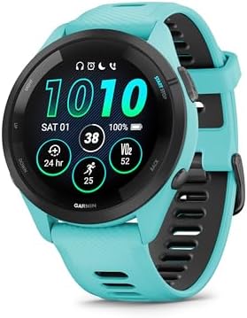 Garmin Forerunner 265 Reloj Inteligente para Correr con GPS, Pantalla Táctil AMOLED, Métricas Optimizadas, Planes de Entrenamiento, Garmin Pay, Música, Autonomía de 13 Días, Turquesa