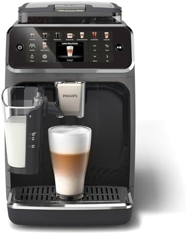 Philips Cafetera Espresso Totalmente Automática Serie 5500-20 Cafés Calientes y con Hielo, Sistema de Leche LatteGo de Limpieza Rápida, 40% más Silenciosa con SilentBrew, QuickStart, Gris (EP5544/50)