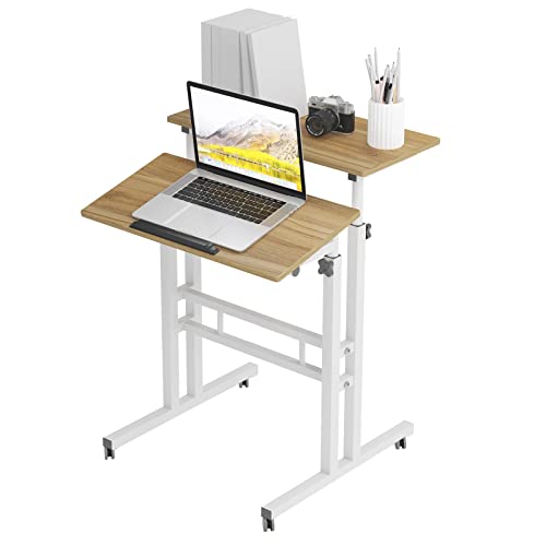 soges Mesa de Pie Ajustable Escritorio de Computadora Estación de Trabajo Móvil Escritorio Sit-Stand Escritorio de Pie, Escritorio Superior