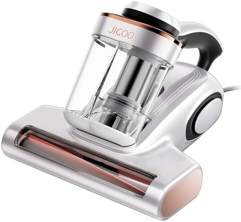 JIGOO J300 Dust Mites Vacuum Cleaner with Sensor and Digital Display, 500W, Double Cup, UV Light, for Allergies, Eliminates 99.9% of Allergens in Mattresses, Beds and Sofas