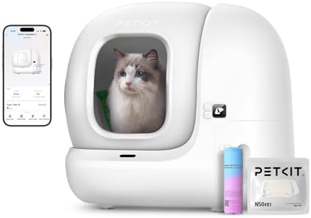 PETKIT Pura MAX 2 Arenero Gatos Autolimpiable, Inodoro para Gato, Arenero Autolimpiable para Gatos, Anti-Fugas, xSecure/Eliminar olores/APP/76L, para Varios Gato (Sin Purificador, con N50